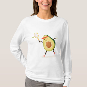 T-shirt Avocat mignon et amusant jouant au tennis dans la 