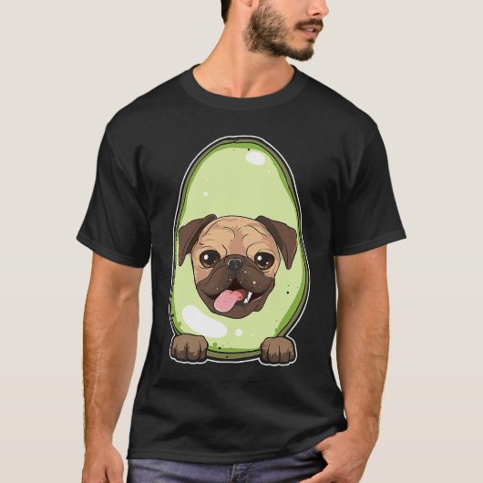 T-shirt Avocat Pug Mignon et (Devant)