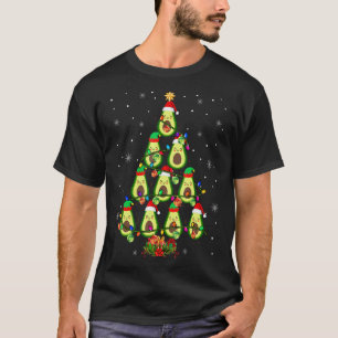 T-shirt Avocat Sapin de Noël Lumières Xmas Santa Elf Avoca
