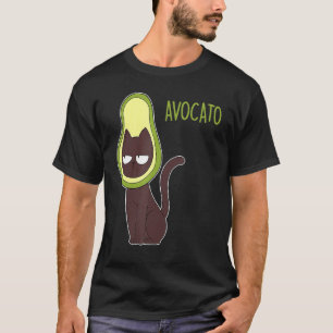 T-shirt Avocato Cute Vegan Cat Avocado Cats Enfants Femmes