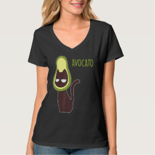 T-shirt Avocato Cute Vegan Cat Avocado Cats Enfants Femmes