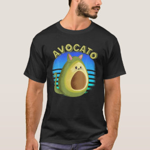 T-shirt Avocato Funny Cute Cat Avocado Don Pour Vegan Et