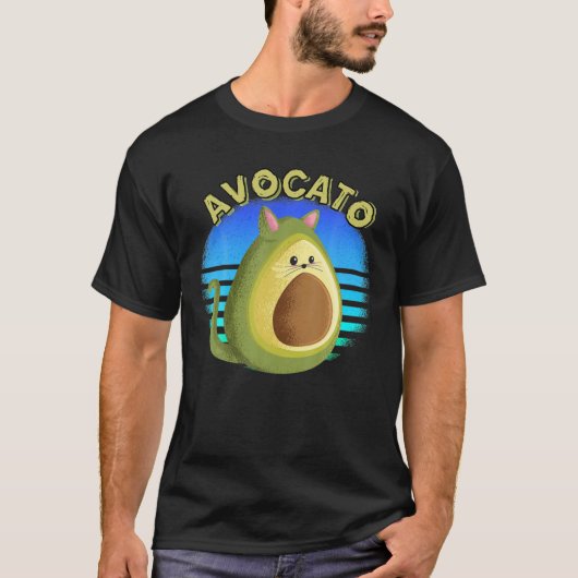 T-shirt Avocato Funny Cute Cat Avocado Don Pour Vegan Et (Devant)