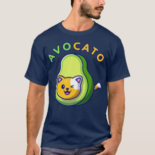 T-shirt Avocato Funny Cute Cat Avocado Vegan Et Amoureux d