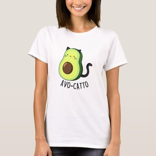 T-shirt Avocatto Drôle Avocado Pun de chat (Devant)