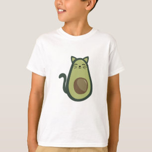 T-shirt Avogato Avocado Chat Drôle Nourriture Vert