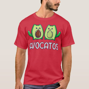 T-shirt Avogato Avocado Cute Cat Vegan drôle blanc