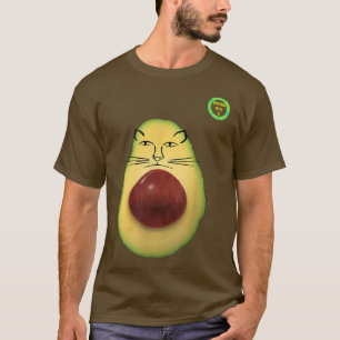 T-SHIRT AVOGATO AVOCADO KITTY KAT CHAT FACE 