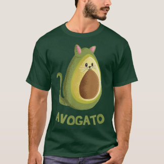 T-shirt Avogato Funny Avocado Cat mignonne face graphique