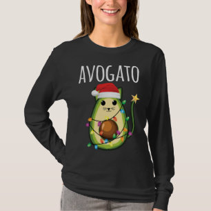 T-shirt Avogato Père Noël Avocado Chat de Noël amusant