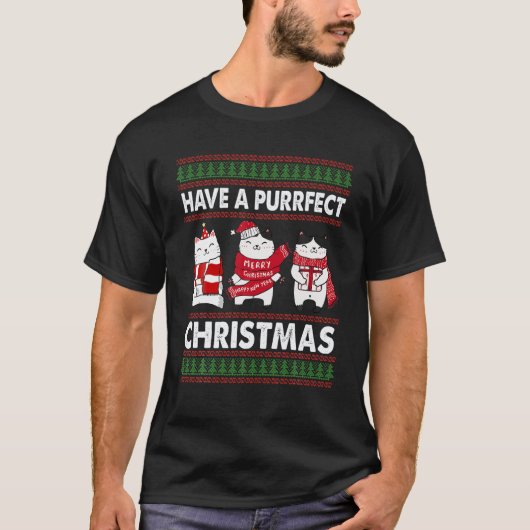 T-shirt Avoir Un Chat De Noël Vilain De Noël (Devant)