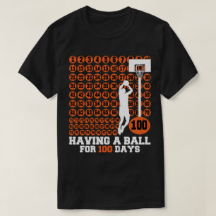 T-shirt Avoir une balle pour 100 jours de basket-ball Mile