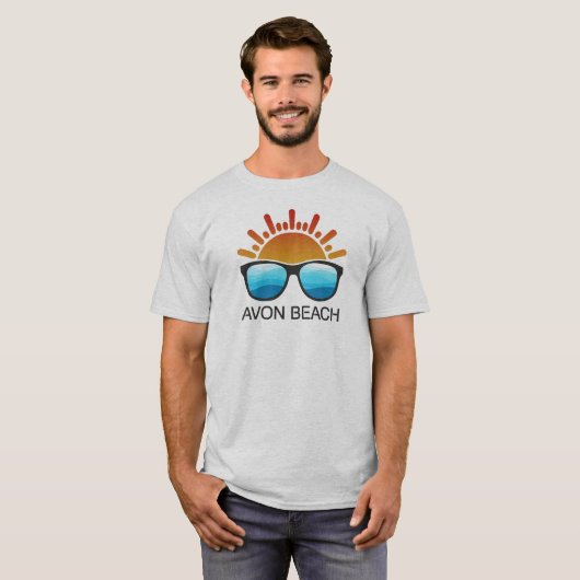T-shirt Avon Beach North Carolina Lunettes de soleil (Devant entier)