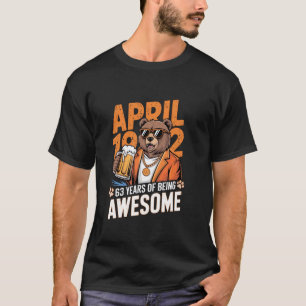 T-shirt avril 1960 63 ans d'être génial