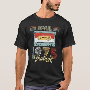 T-shirt Avril 1975 enregistreur à cassettes vintage
