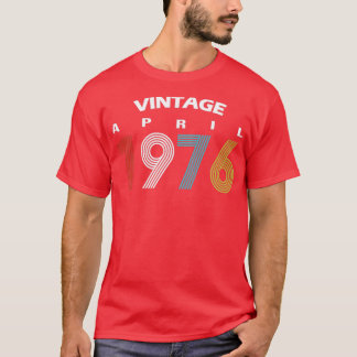 T-shirt Avril 1976 Vintage Anniversaire Gif