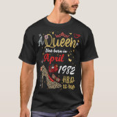 T-shirt Avril Anniversaire Une reine est née en avril 1982 (Devant)