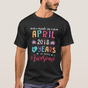 T-shirt Avril Filles 2018 Cadeau Anniversaire 4 Ans Fabriq