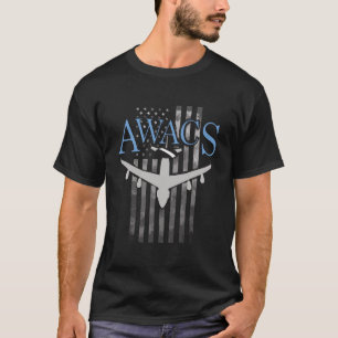 T-shirt Awacs Sur Le Drapeau Faded Us
