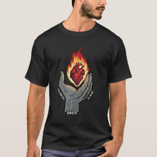 T-shirt Awaken Inner Flame Sacred Heart Graphisme Spiritue