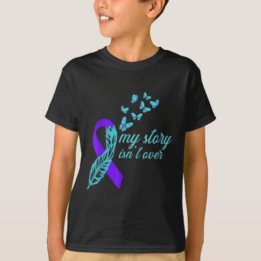 T-shirt Awareness ribbon - butterflys - suicide prevention (Devant)