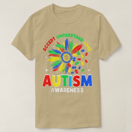 T-shirt Awesome Accepter Comprendre Amour Sensibilisation  (Design devant)