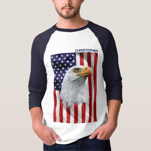 T-shirt Awesome American Eagle, Le drapeau américain, Patr (Devant)