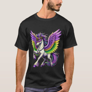 T-shirt Awesome Apparel Unicorn Mardi Gras - Multicolore
