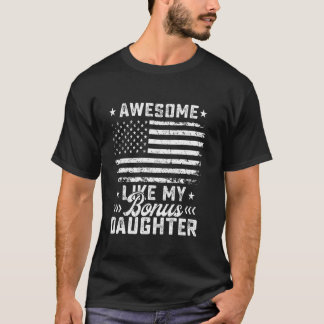 T-shirt Awesome Comme Mon Bonus Fille Usa Drapeau 4 Juil