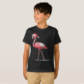 T-shirt Awesome Cool Flamingo With Christmas Hat And Sungl (Devant entier)