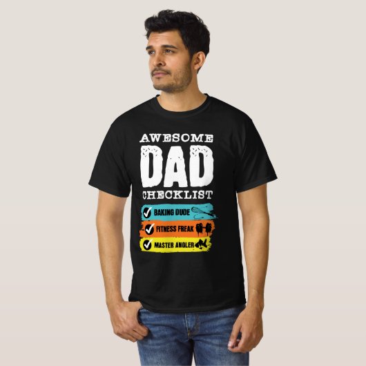 T-shirt Awesome Dad Checklist Funny Father’s Day (Devant entier)