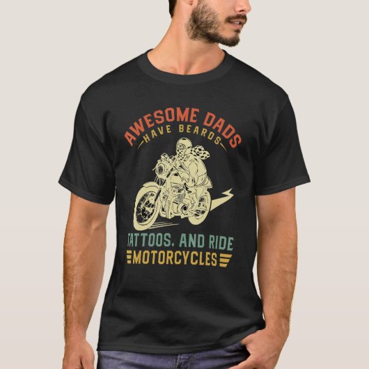 T-shirt Awesome Dads Have Tattoos And Beards Fathersday M (Devant)
