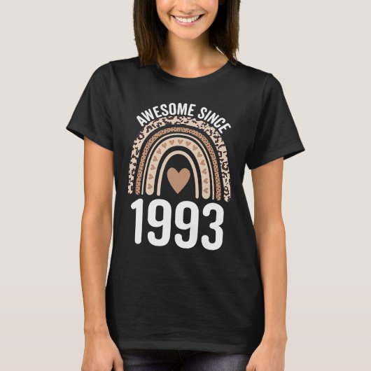 T-shirt Awesome depuis 1993 Anniversaire Leopard Rainbow N (Devant)