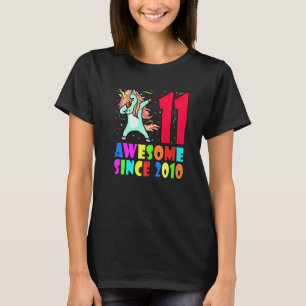 T-shirt Awesome depuis 2010 Dabbing Unicorn 11e Anniversai