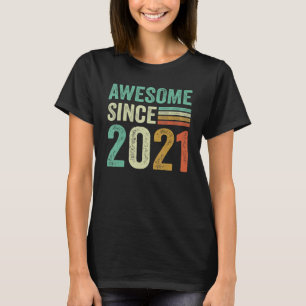 T-shirt Awesome depuis 2021 Joyeux 2e anniversaire 2 ans v
