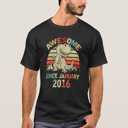 T-shirt Awesome depuis JANVIER 2016 4e anniversaire de Din (Devant)