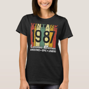 T-shirt Awesome Epic Legend 1987 35 e anniversaire 35 ans