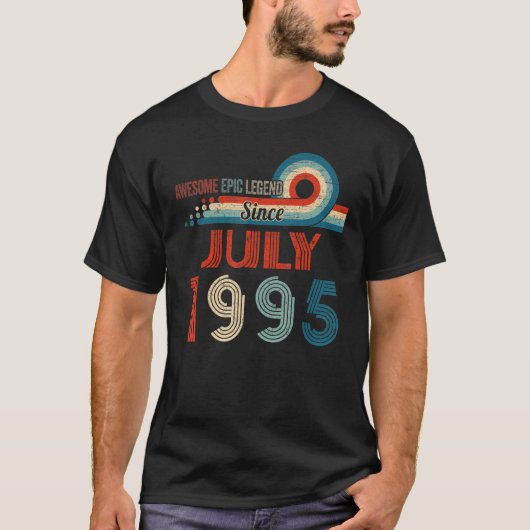 T-shirt Awesome Epic Legend depuis juillet 1995 27th Birth (Devant)