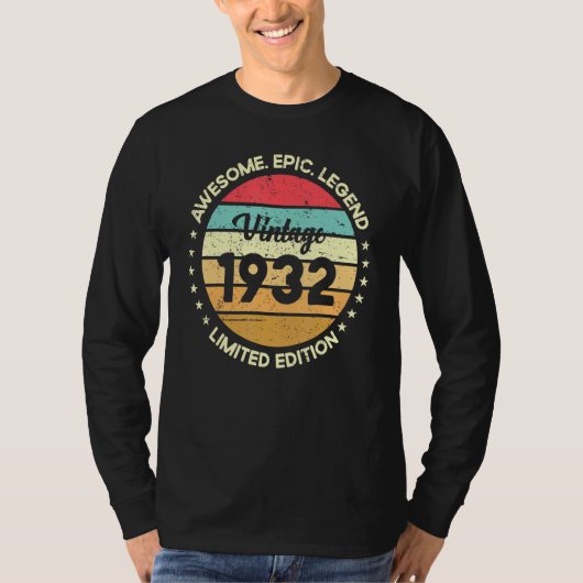 T-shirt Awesome Epic Legend Vintage 1932 (Devant)