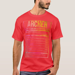 T-shirt Awesome Et Drôle Étiquette De Nutrition Archer