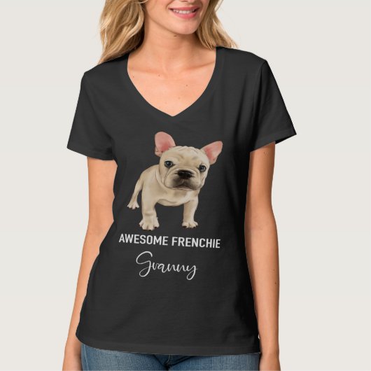 T-shirt Awesome Frenchie Granny French Bulldog (Devant)