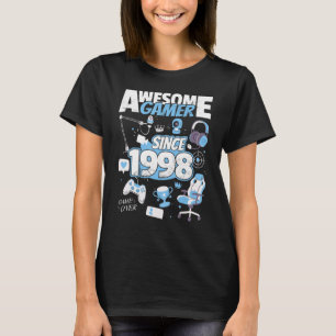 T-shirt Awesome Gamer depuis 1998 Boy Girl Gaming Setup