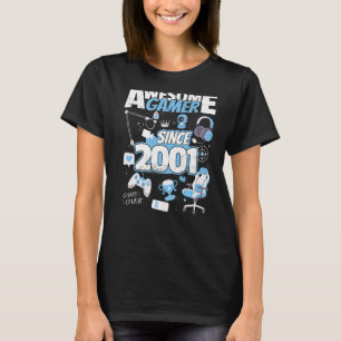 T-shirt Awesome Gamer depuis 2001 Boy Girl Gaming Setup
