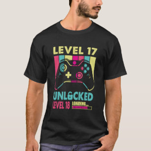 T-shirt Awesome Gamer Girl 17 Ans Jeu Vidéo Niveau 1