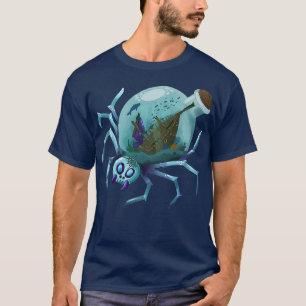 T-shirt Awesome Ocean Aquarium Shipwreck Bottle Spider pou
