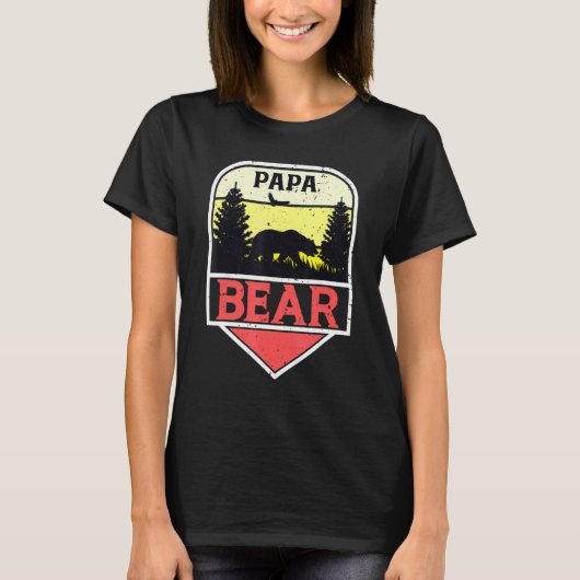 T-shirt Awesome  Papa Bear Best Dad Bear Family (Devant)
