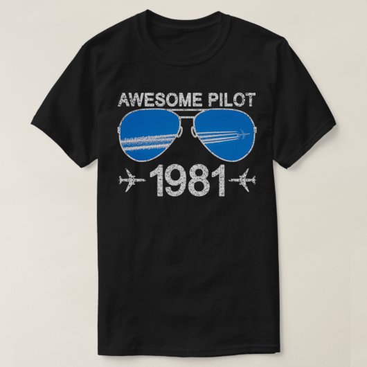 T-shirt Awesome Pilot 1981 40e anniversaire (Design devant)