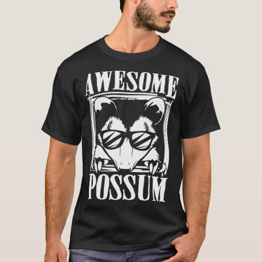 T-shirt Awesome possum animal & zoowarden (Devant)