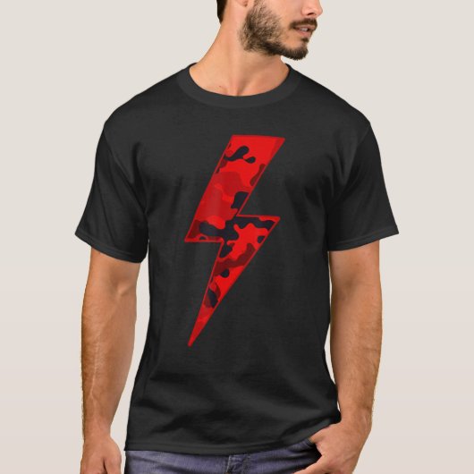 T-shirt Awesome RED CAMO Lightning Bolt (Devant)