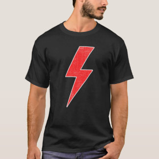 T-shirt Awesome Retro Distressed RED & WHITE Lightning Bol